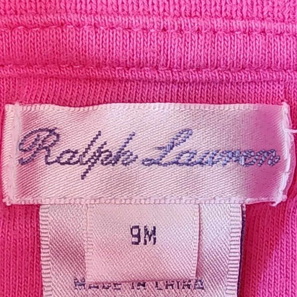 Ralph Lauren Pink Polo Romper Size 9 Months